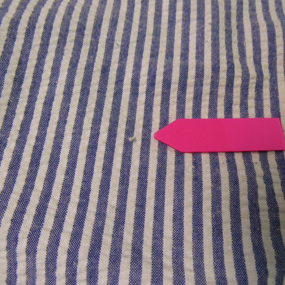 Linea Uomo Shorts Mens 46x13 Blue‎ White Seersucker Striped Pleated Cotton Blend - Picture 6 of 11